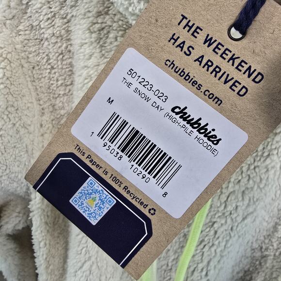 Chubbies Hoodie Mens Medium High Pile Pullover Sweatshirt Teddy Sherpa Snow Day - Picture 5 of 10